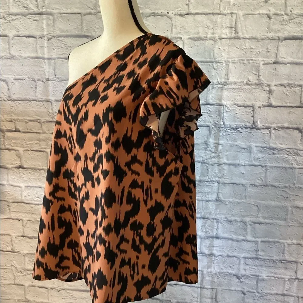 Shein Curve - Women’s Plus Blk/Brown Animal Print Shirt - Size 4XL (Lk 2X) - Picture 3 of 3